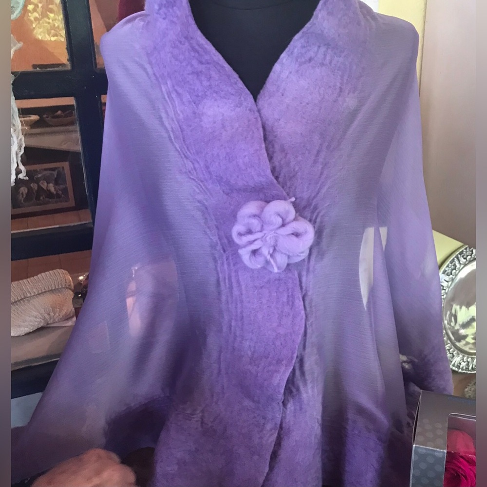 NEW Lilac Alpaca Handcrafted Cardigan One Size